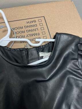 HABITUAL girl Faux Leather Sleeveless Dress for Kids